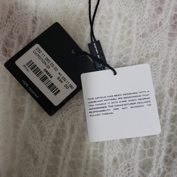 NWT SARAH PACINI KNEE LENGTH ALPACA WHITE KNIT DRESS, ONE SIZE - Picture 12 of 14